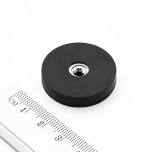 (térmek) Pot mágnes belső menettel 31x6
  mm gumírozott