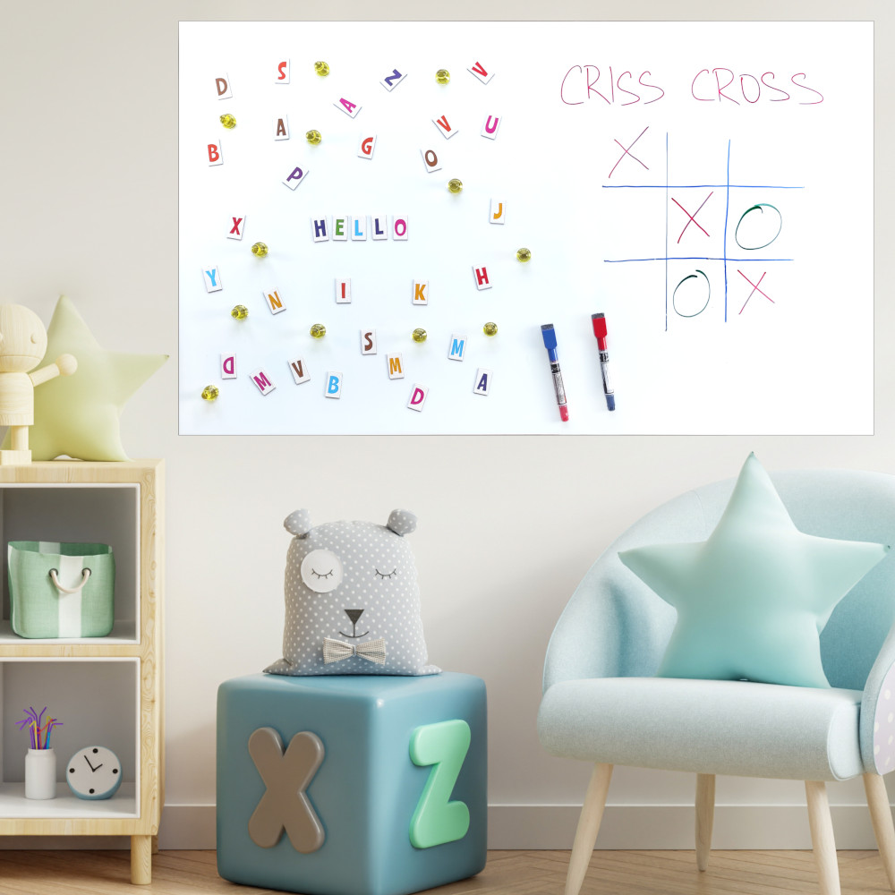 Öntapadós fémfólia fehér – filccel írható 100×60 cm