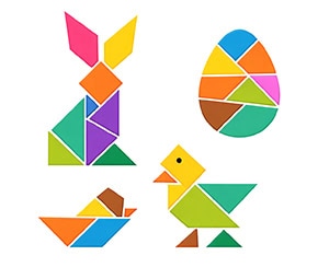 Húsvéti tangramok mágneses fóliákból