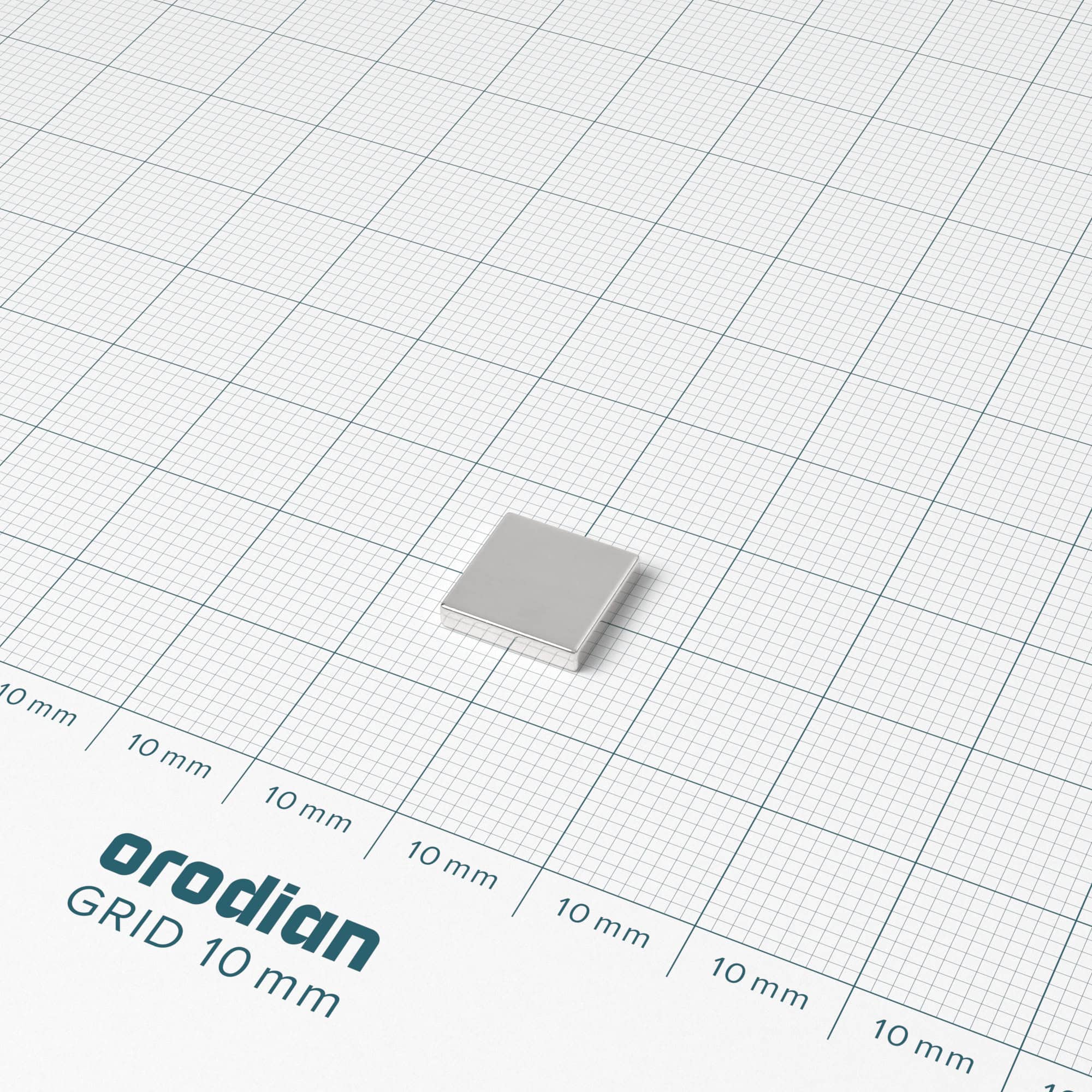 Neodímium mágnes téglatest 10×10×2 mm - N38 - Image 2