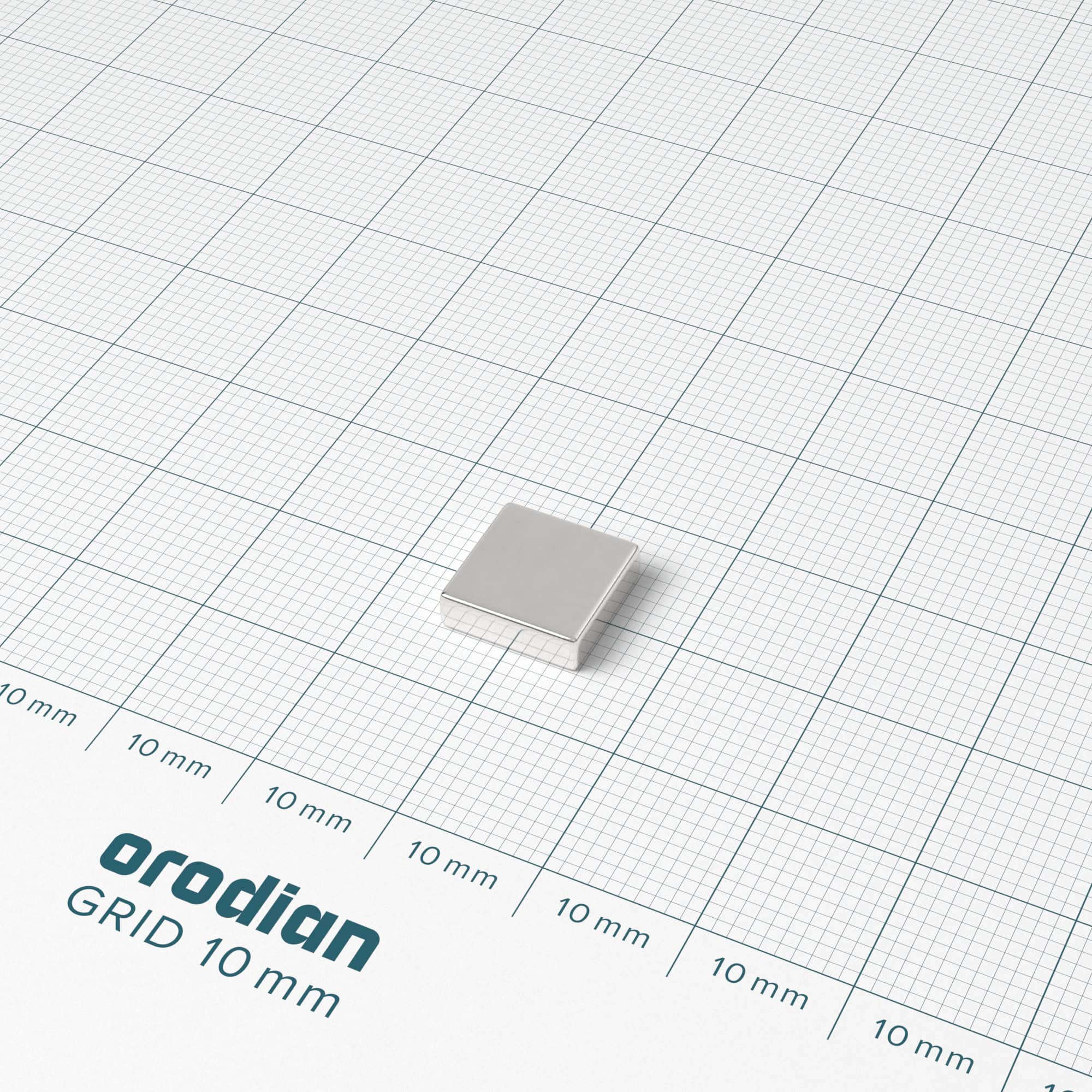 Neodímium mágnes téglatest 10×10×3 mm - N38 - Image 2