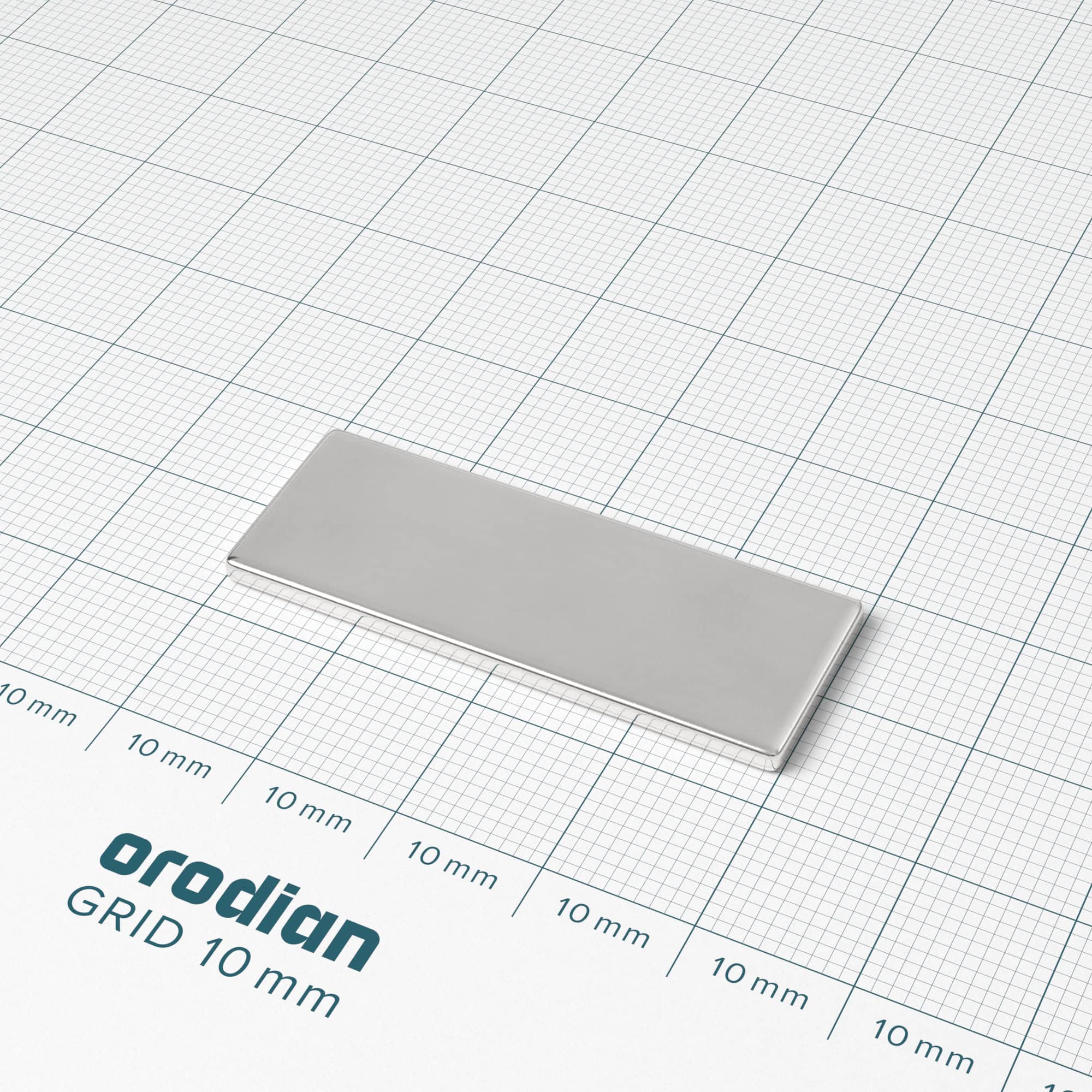 Neodímium mágnes téglatest 40×15×2 mm - N38 - Image 2